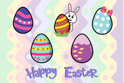 Easter Bunny Egg Vector Illustration