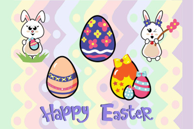 Easter Bunny Egg Art Illustration