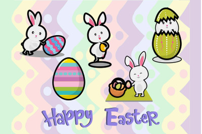 Easter Bunny Egg  Illustration Bundle