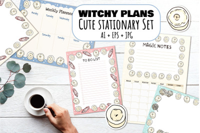 Witchy Plans Cute Stationary Set