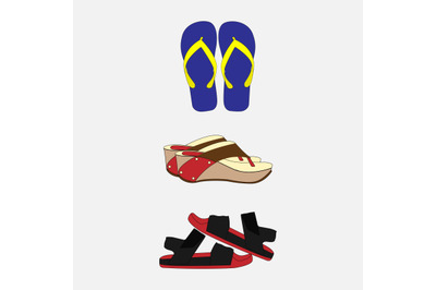 sandals simple vector illustration