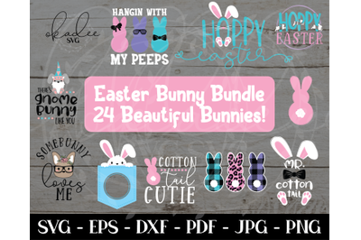 Bunny SVG Bundle, Easter Cut File Bundle, Spring SVG Bundle