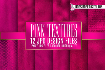 Pink Metallic Foil Textures