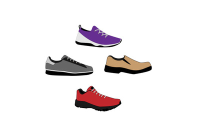 shoes collection simple vector illustration