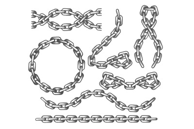 Anchor Chains set in engraving Style