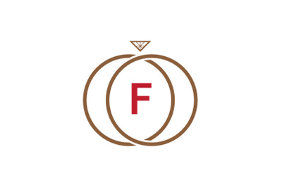 f letter ring diamond logo