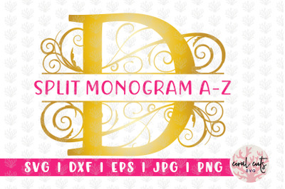 Decorative Swirl Split Monogram A to Z