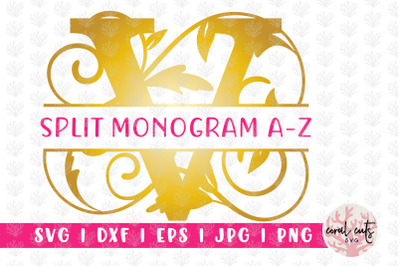 Decorative Floral Split Monogram A to Z