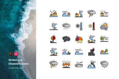 Natural Disaster Icons Pack
