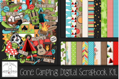 Gone Camping Digital Scrapbook Kit.