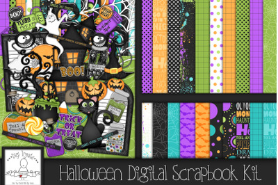 Halloween Digital Scrapbook Kit.