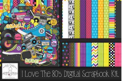I Love The 80s Digital Scrapbook Kits.