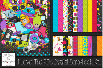 I Love The 90&#039;s Digital Scrapbook Kit.