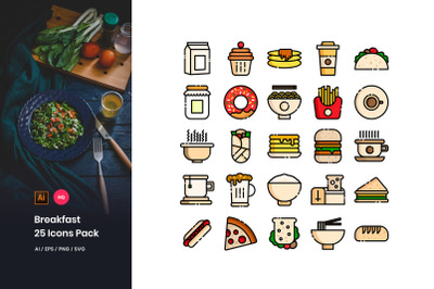 Breakfast Toys Icons Pack