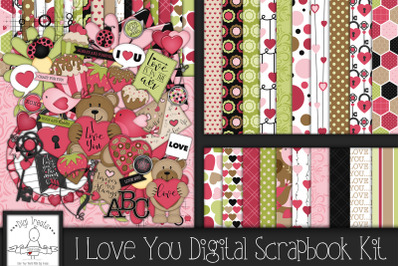 I Love You Digital Scrapbook Kit.