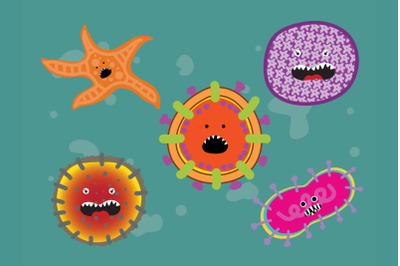 Corona Virus Bacteria Illustration Bundle