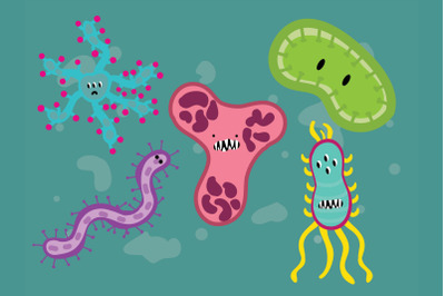 Corona Virus Bacteria Character Illustration