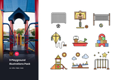 9 Playground Illustrations Pack