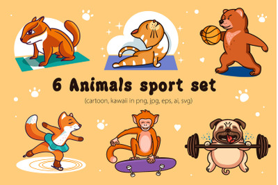 Set of Sport animal characters