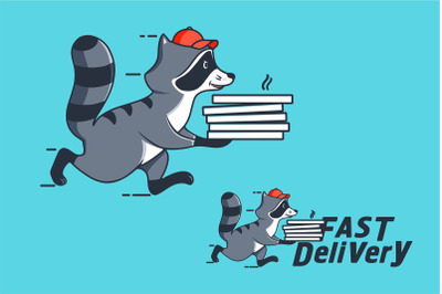 Funny Raccoon, logo fast delivery