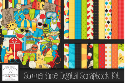 Summertime Digital Scrapbook Kit.