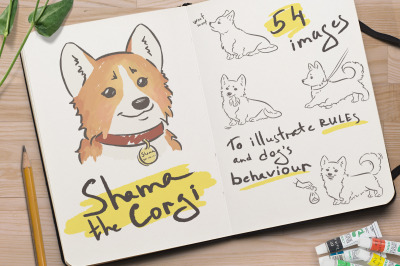 Shama the Corgi set