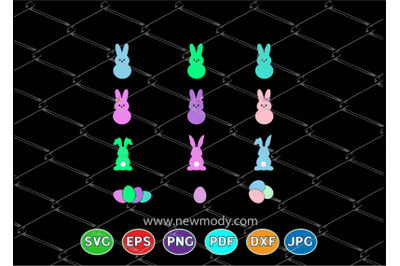 Easter SVG Bundle - Easter Peeps SVG - Easter Eggs SVG - Easter Bunny