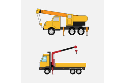 crane truck simple vector illustration