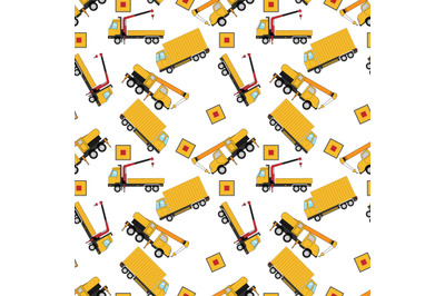 crane truck seamless pattern