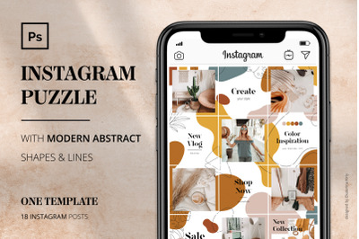 Instagram PUZZLE with shapes &amp; lines