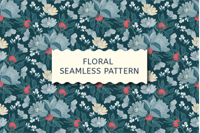 Art floral vector seamless pattern.