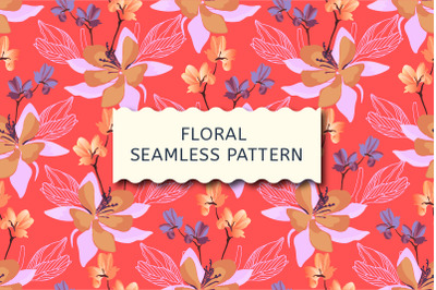 Art floral vector seamless pattern.