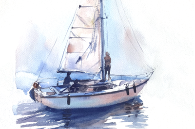 Watercolor Sailboat Print
