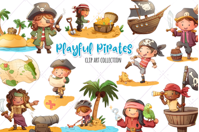 Playful Pirates Clip Art Collection