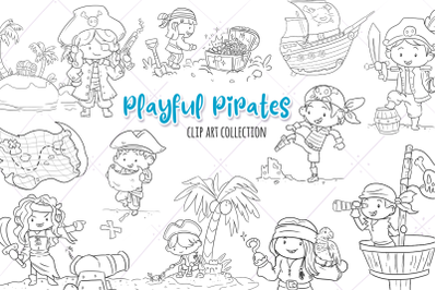 Playful Pirates Digital Stamps