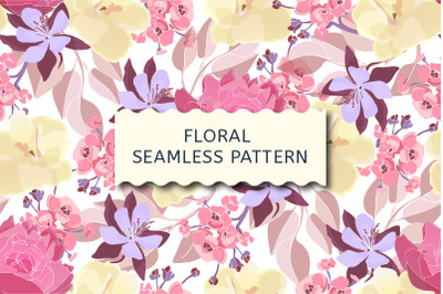 Art floral vector seamless pattern.