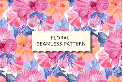 Watercolor floral seamless pattern.