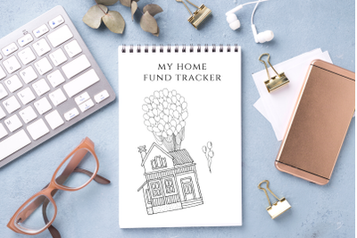 Home Fund Tracker, Down Payment Saving Chart, Debt-Free Goal Tracker