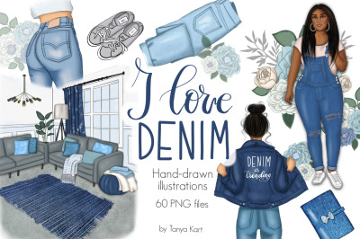 I Love Denim Clipart &amp; Patterns