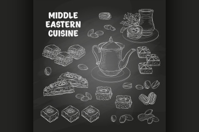 Arabic Food. Middle Eastern sweets and tea 4