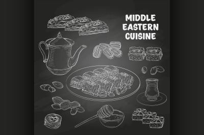 Arabic Food. Middle Eastern sweets and tea 6