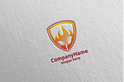 Fire and Flame leaf Logo Design 11