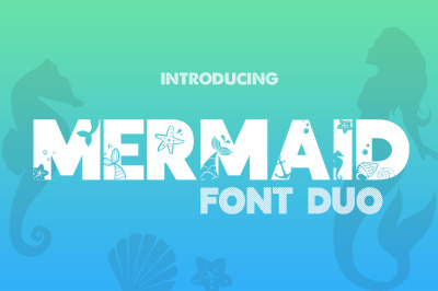 Mermaid Font Duo (Silhouette Font, Scales Font, Sea Font)