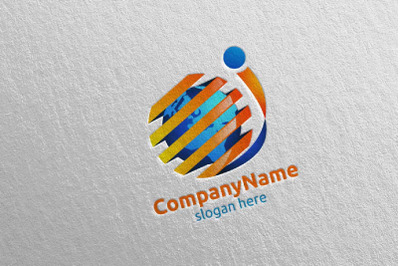 Global Modern Technology Logo Design