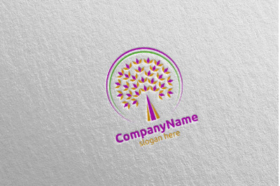 Tree Logo Financial Investment Design Concept