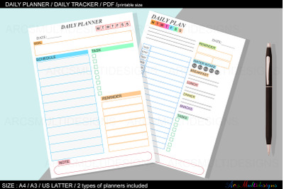 Daily planner printable / day tracker printable