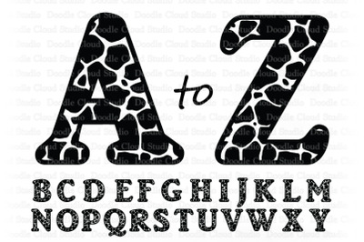 Giraffe Alphabet SVG, Animal Letters SVG Cut Files,  Alphabet Clipart.