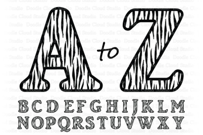 Tiger Alphabet SVG, Tiger Letters SVG, Tiger Alphabet Clipart
