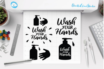 Wash Your Hands SVG Cut Files. Hand Wash Awareness Clipart.