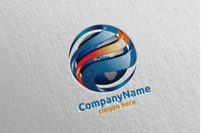 Global Modern Technology Logo Design 1